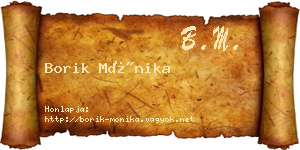 Borik Mónika névjegykártya